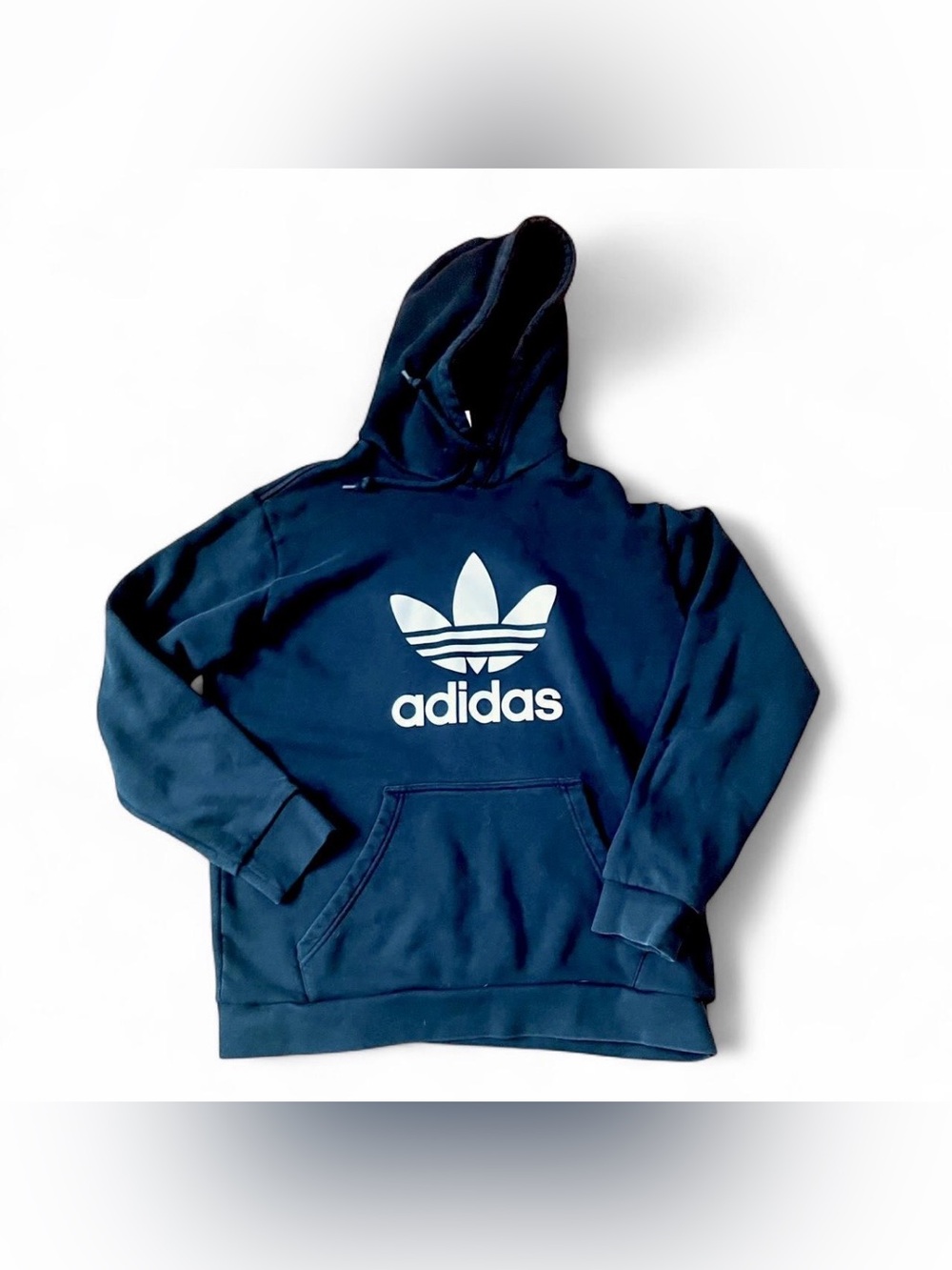 Adidas Black Hoodie Pullover Sweatshirt Sz L